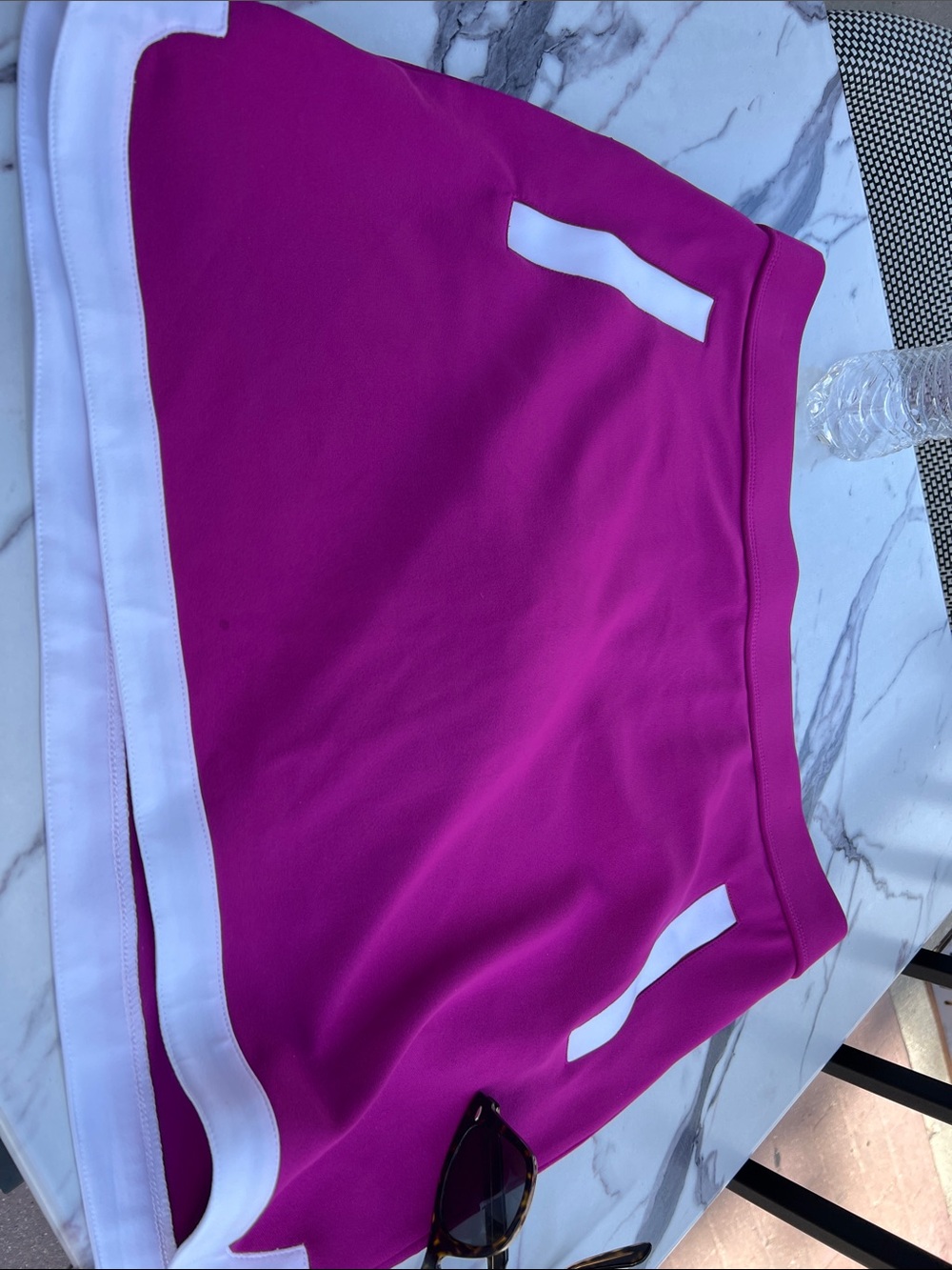 Belyn Key Fuchsia Pink Athletic Skort with White Trim